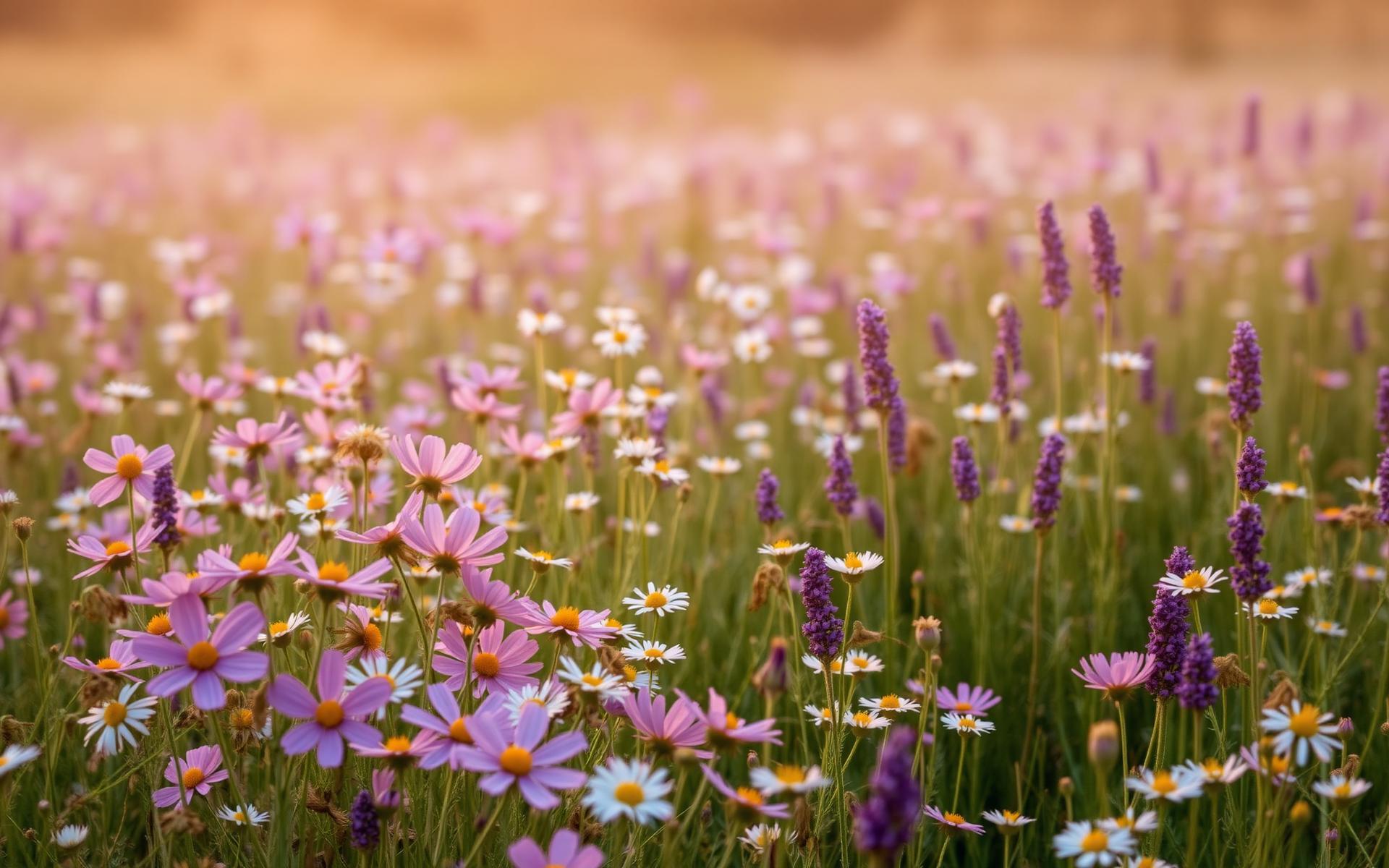 Campo de flores silvestres en primavera